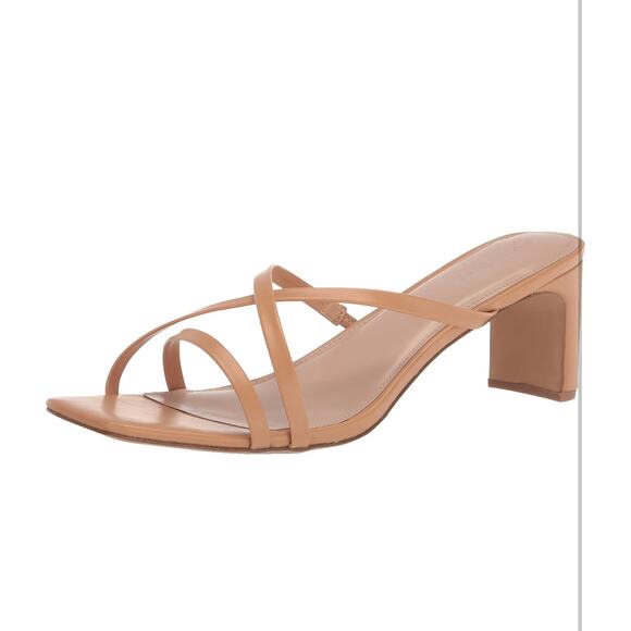 The Drop Women's Tan Amelie Strappy Square Toe Heeled Sandal - Picture 2 of 4